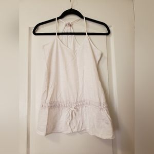 Small women's Ardene white tank top with cute waist belt